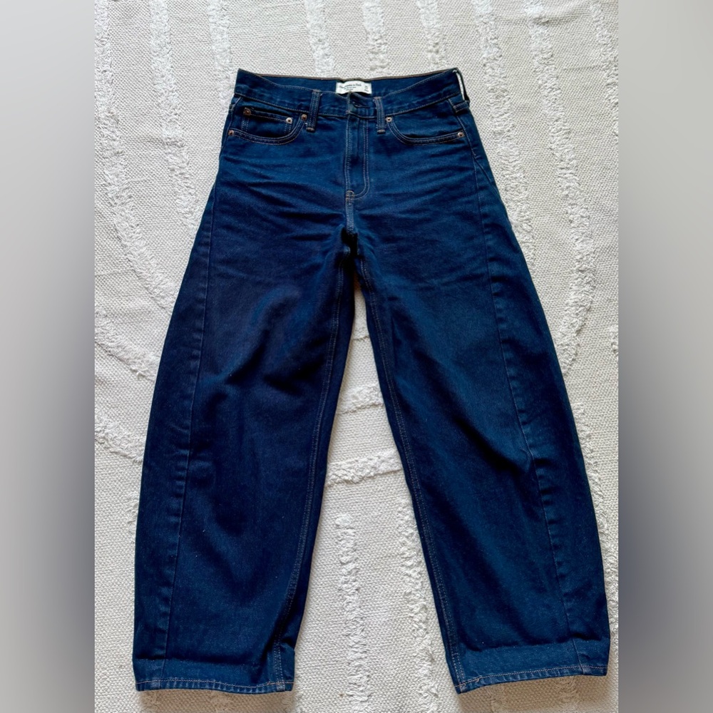 Abercrombie & Fitch Indigo Barrel Jean (midrise)